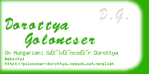 dorottya goloncser business card